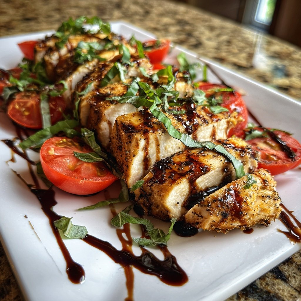 Balsamico Hähnchen Caprese mit Kräutern