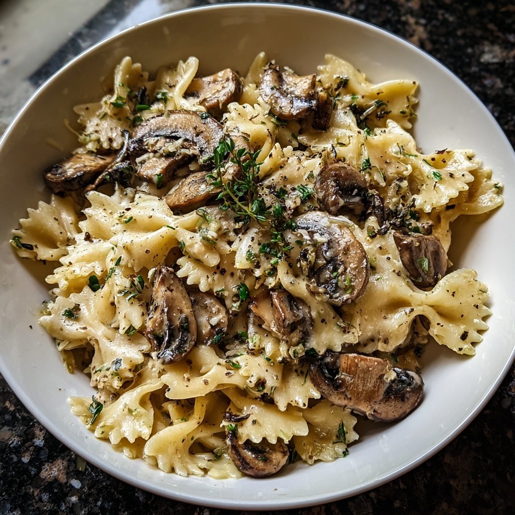 Cremige Pilz-Thymian-Pasta