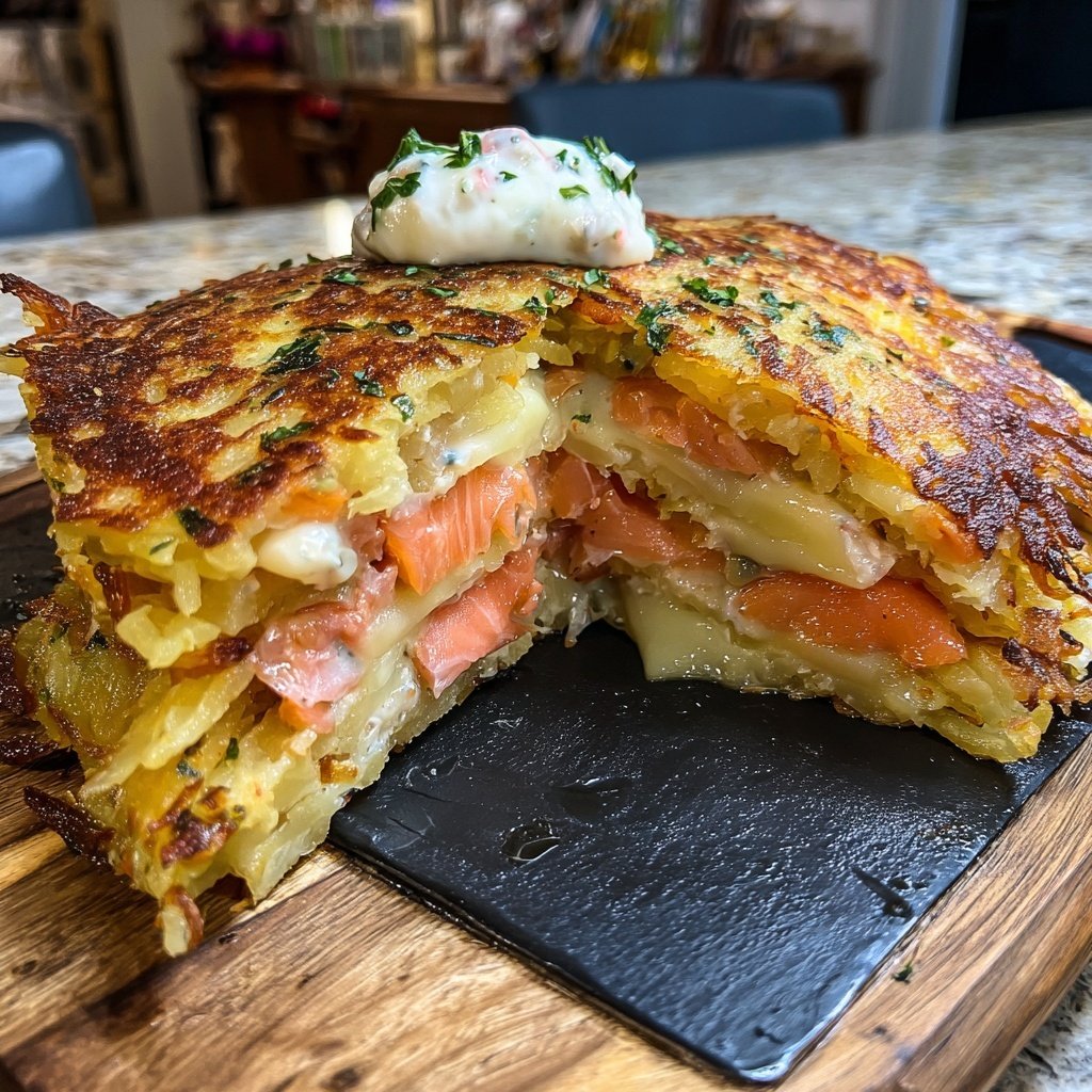 Raclette mit Rösti, Räucherlachs und Meerrettich-Dip​