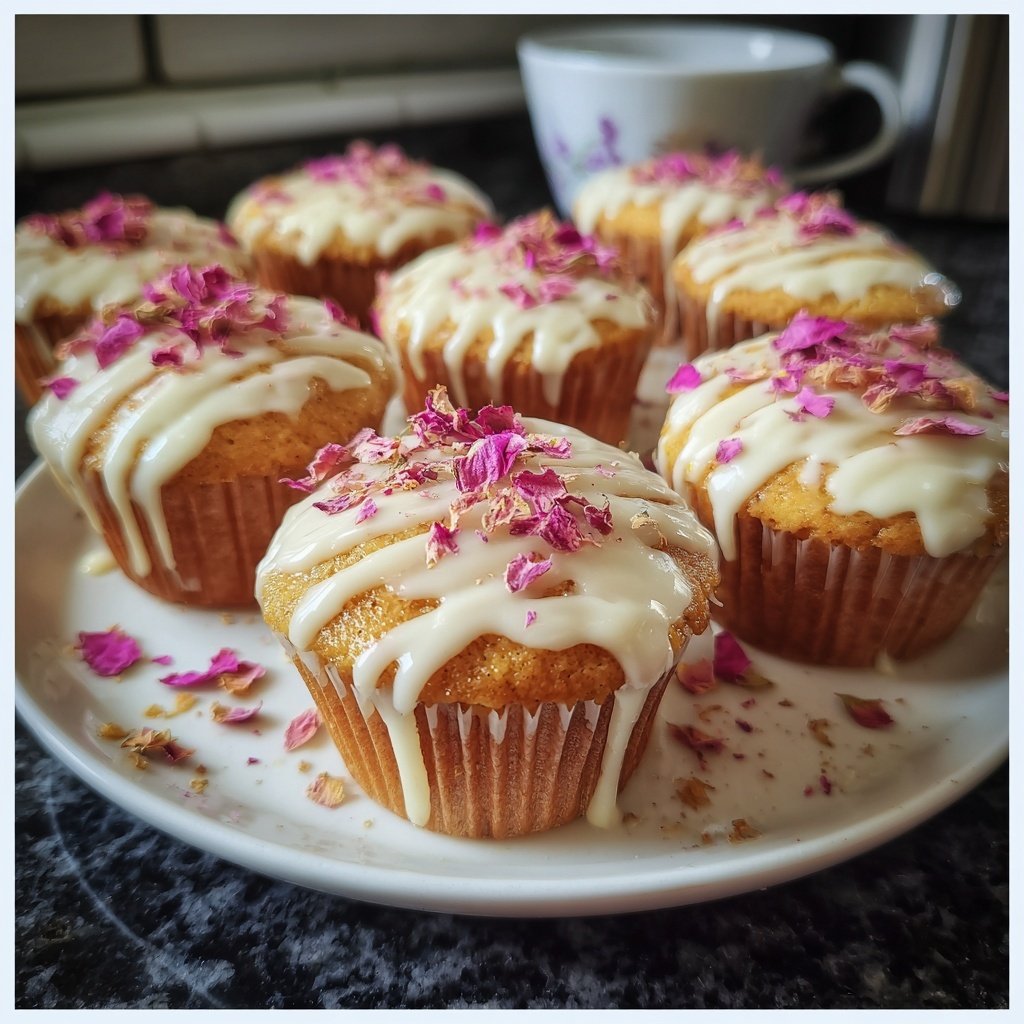 Rosenblüten Vanille Cupcakes