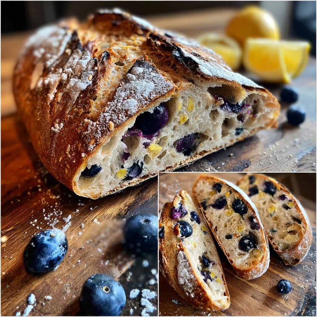 Sommer Beeren Blaubeeren Zitrone Sauerteig Brot