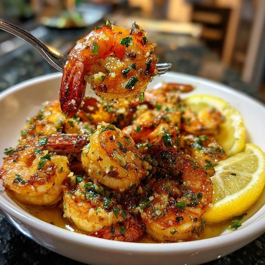 Knoblauch-Zitronen-Garnelenpfanne