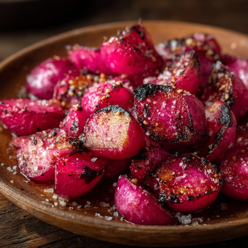 Geröstete Radieschen mit Meersalz