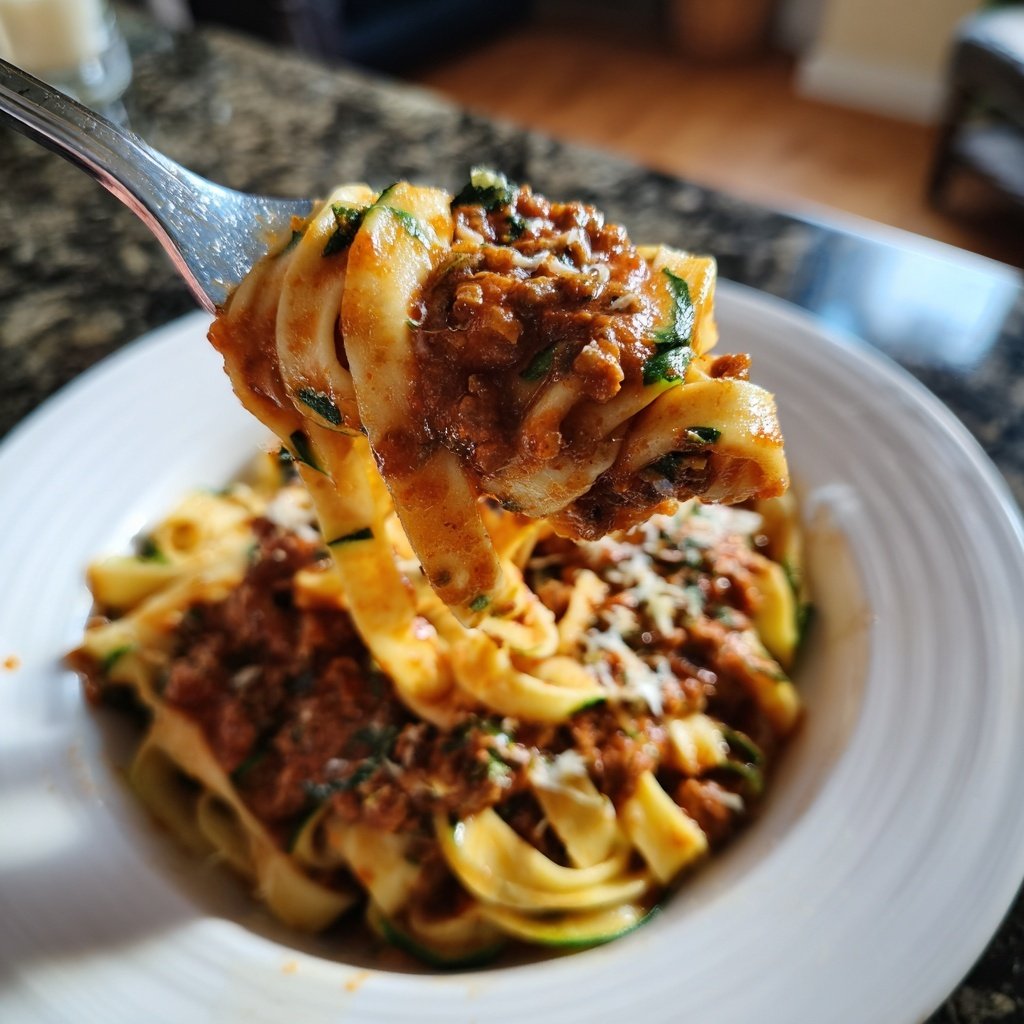 Linsen Bolognese Zucchini Nudeln