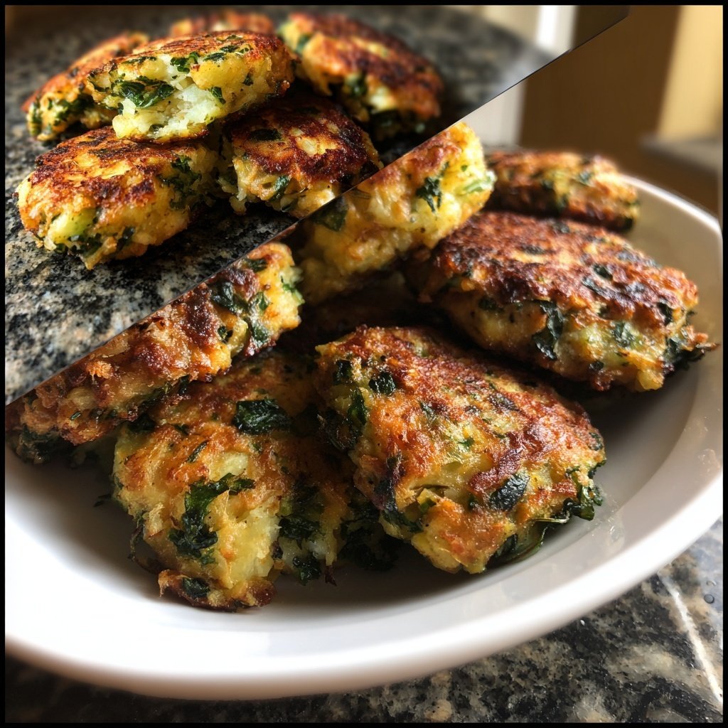 Knusprige Kartoffel Grünkohl Puffer