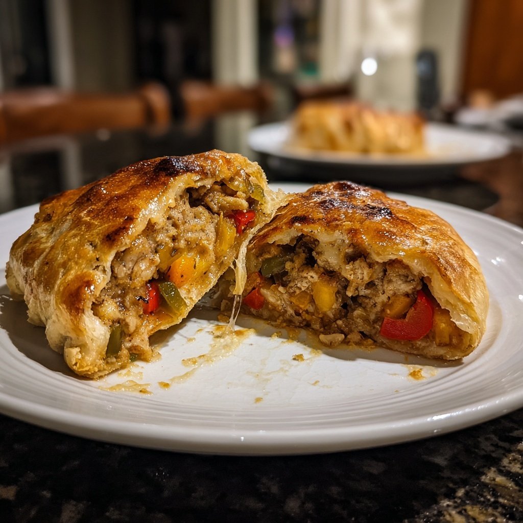 Gefüllte Truthahn- und Paprika-Strudel