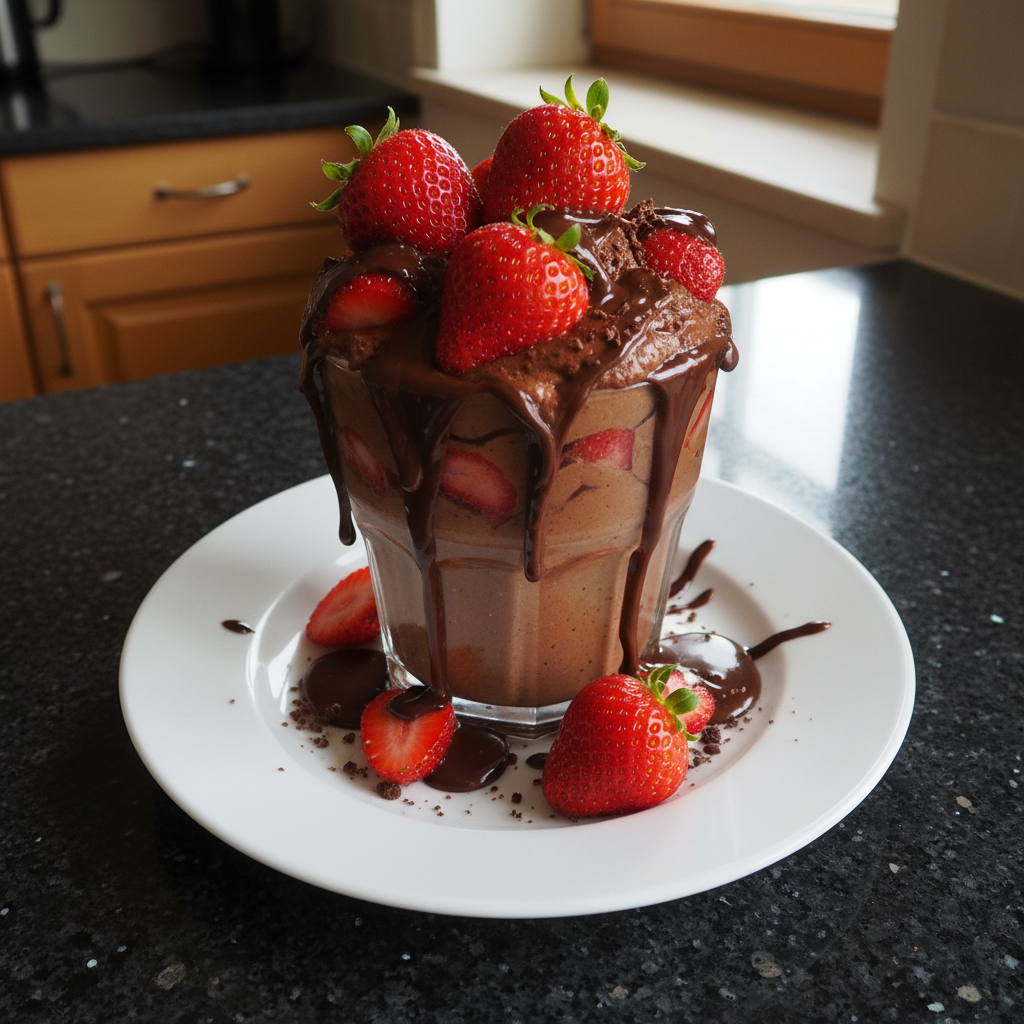 Charmante Schokoladen Erdbeer Becher