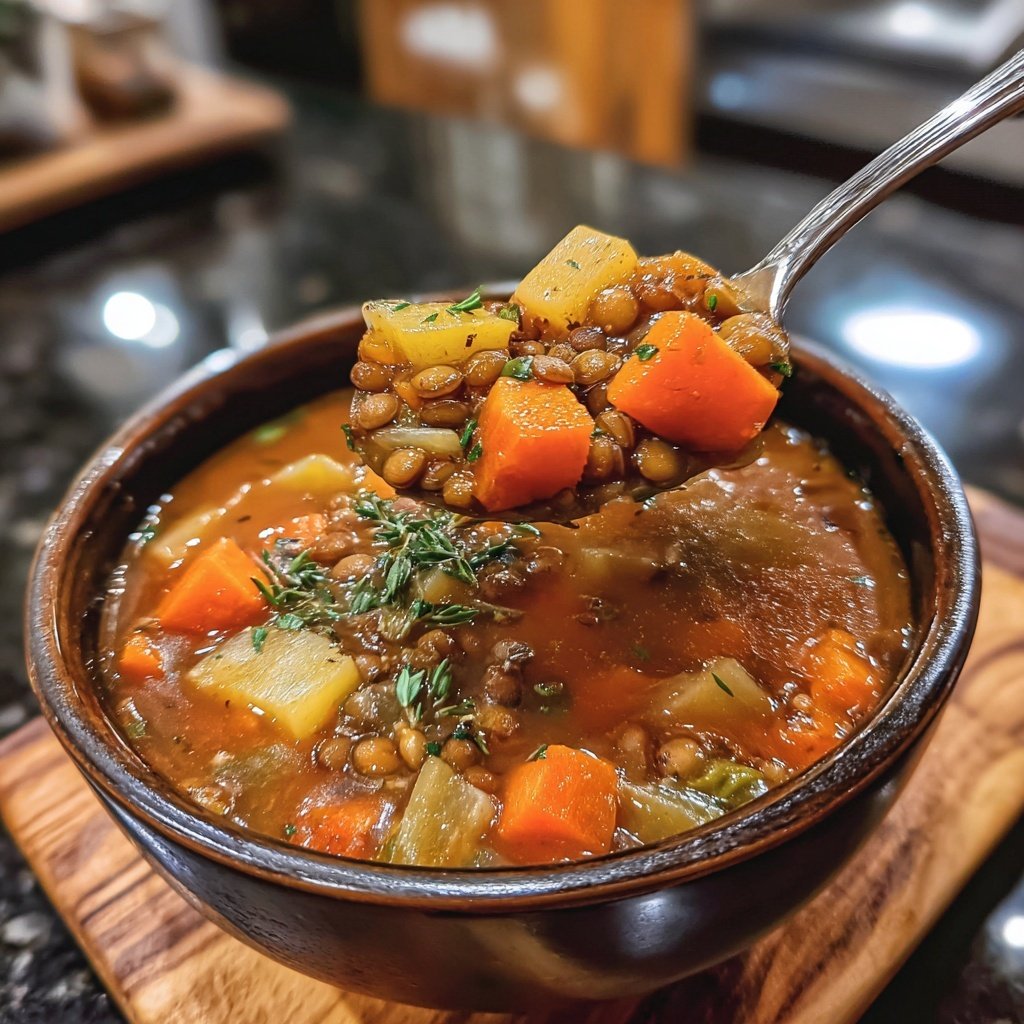 Italienische Linsensuppe Herzhaft Winter