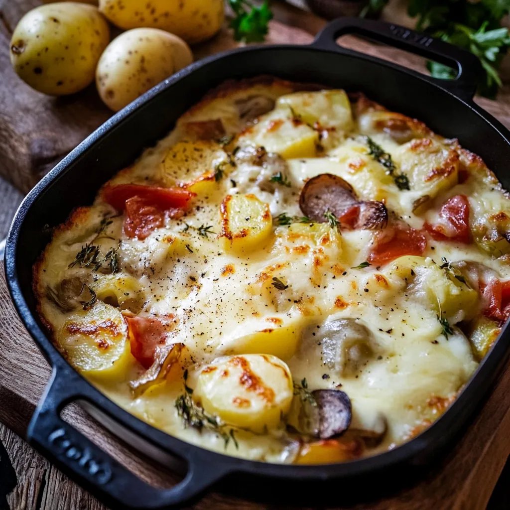 Deftiges Ofen-Raclette mit Kartoffeln