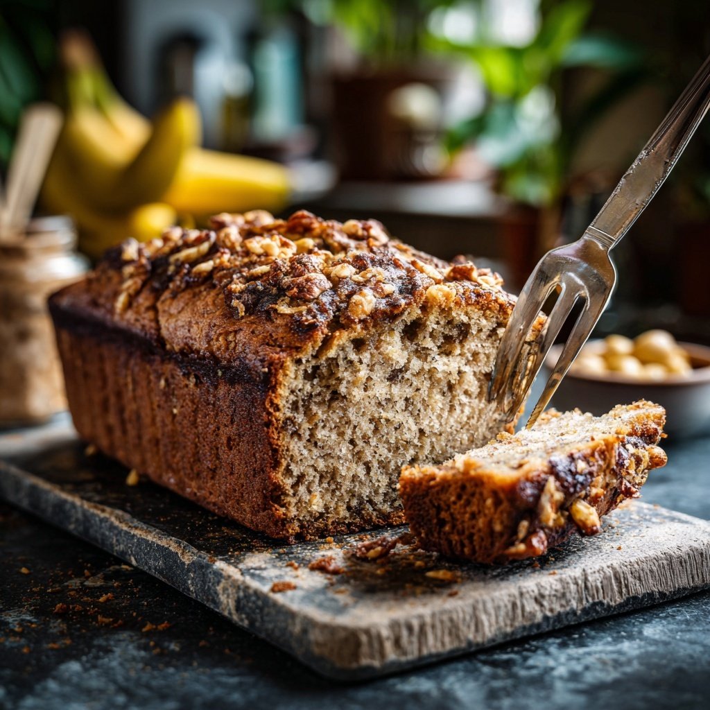 Bananenbrot mit Zimtschips