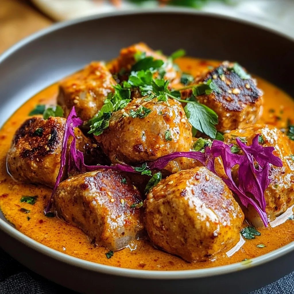 Hackbällchen in cremiger Paprikasoße