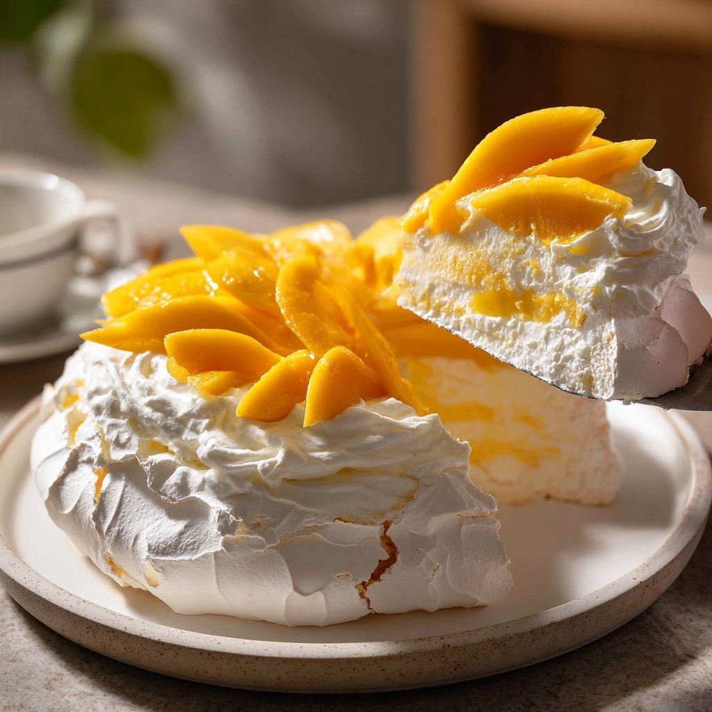 Mango Pavlova mit Schlagcreme