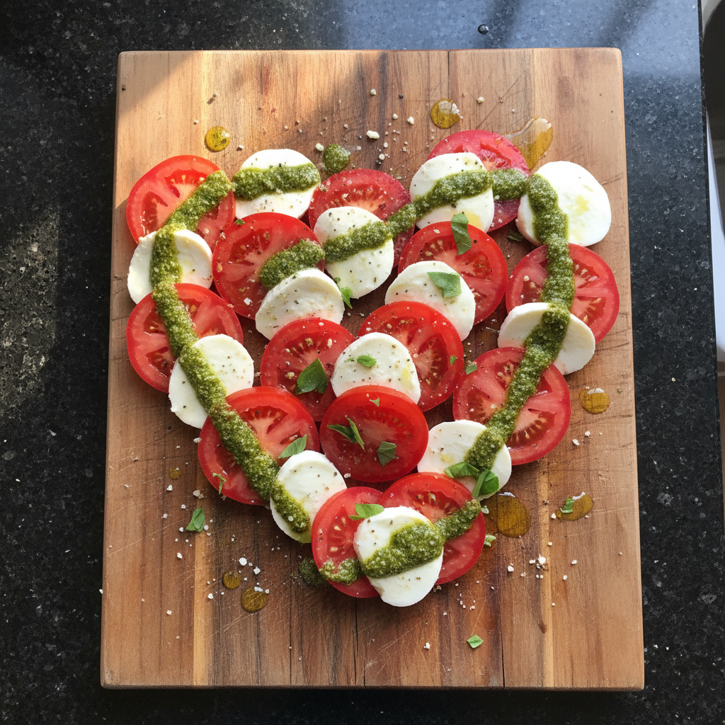 Valentinstags Caprese Salat
