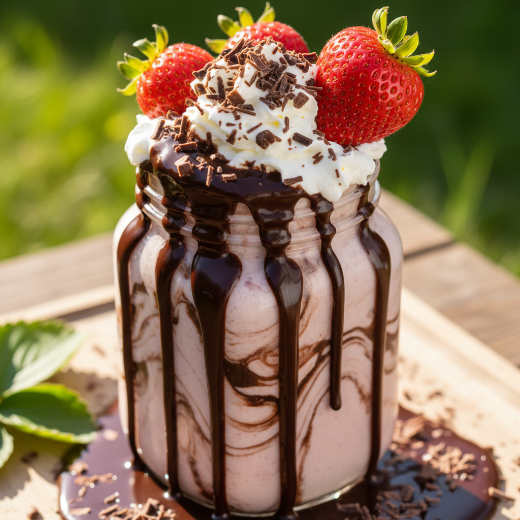 Schokoladen Erdbeer Milchshake Deluxe