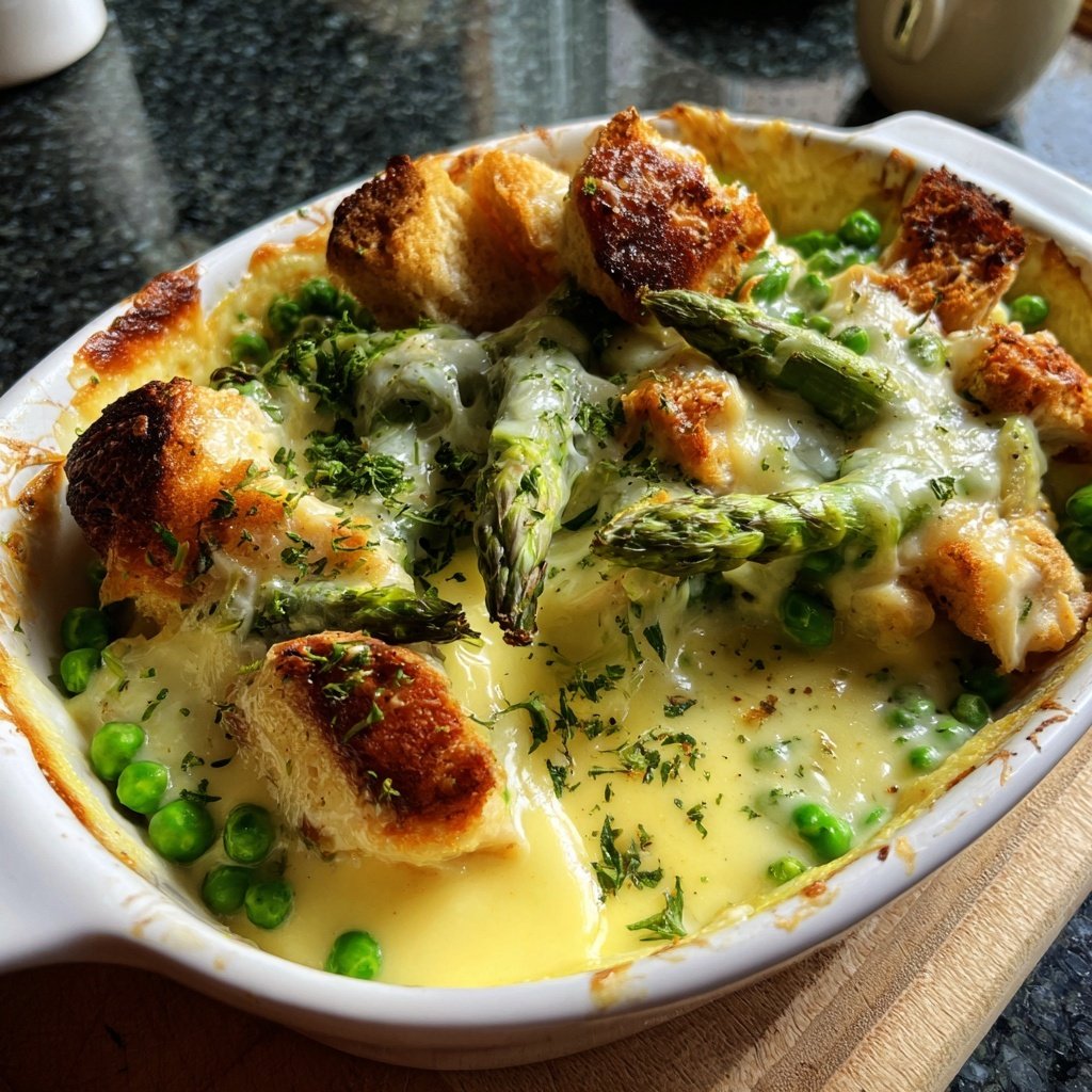 Raclette mit Hähnchenwürfeln, Spargel, Erbsen und Sauce Hollandaise​