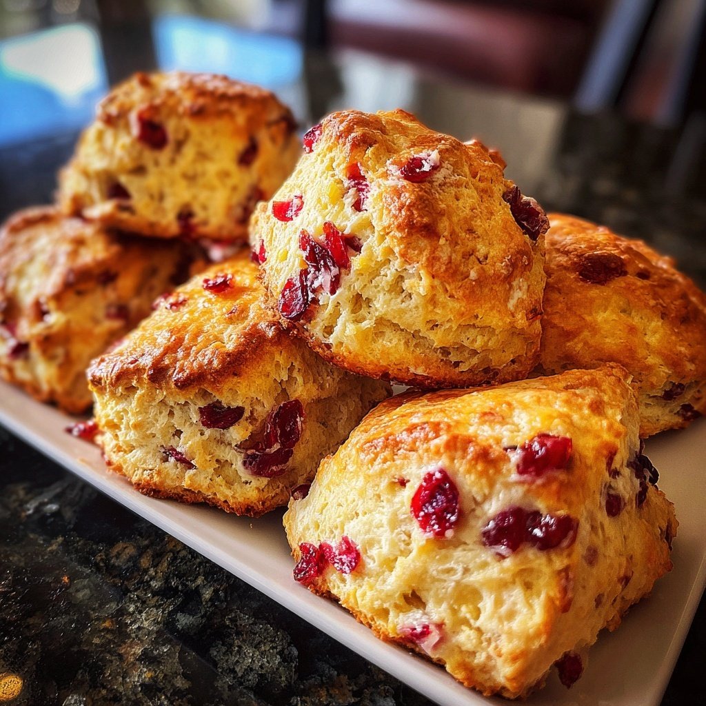 Cranberry Orange Scones mit Butter