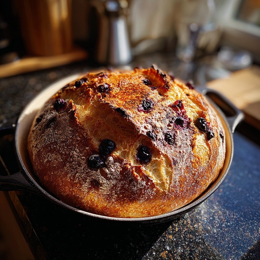 Handwerks Zitrone Blaubeeren Sauerteig Dutch Oven