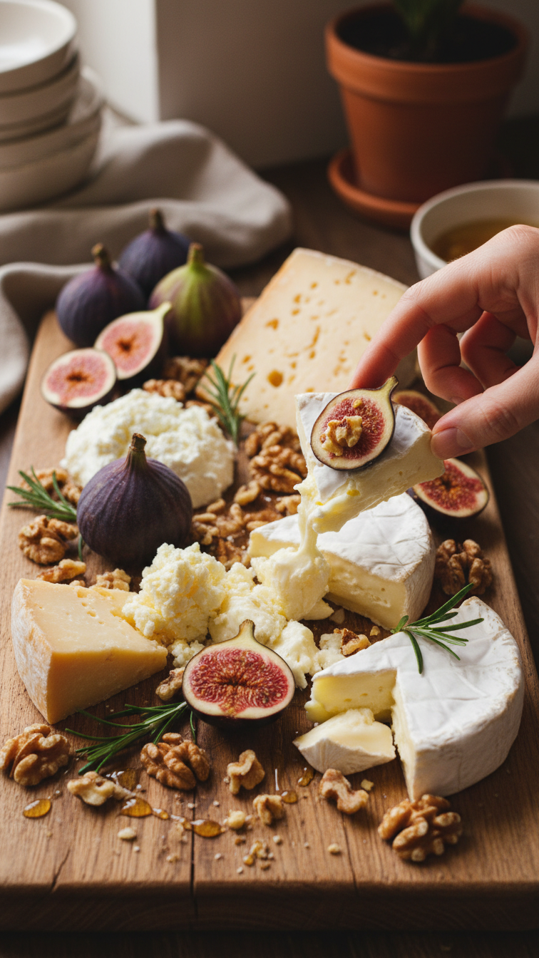 Elegante Feigen Käse Platte